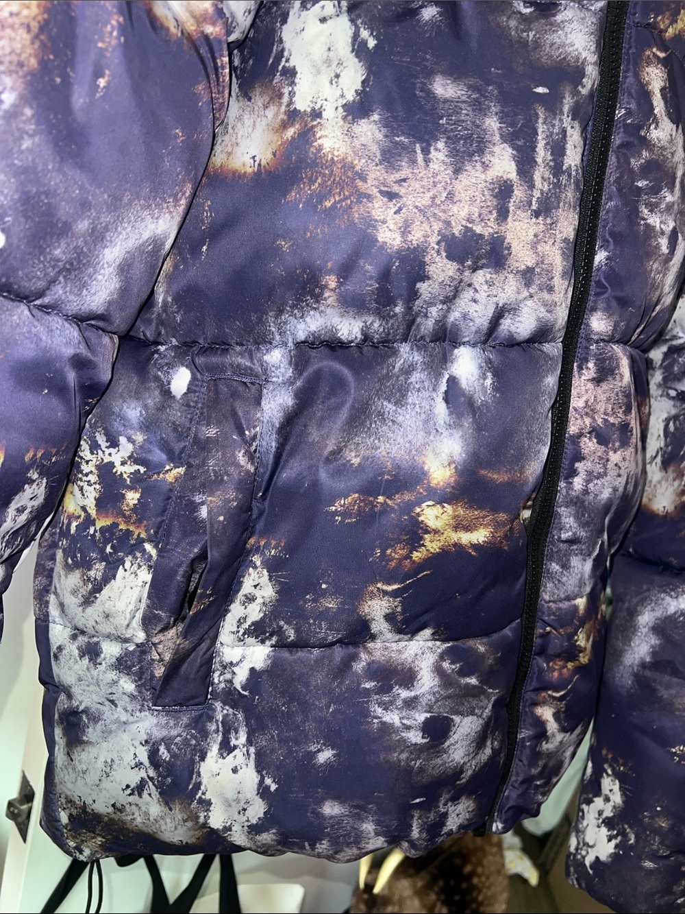 ASOS Abstract Earth Print Puffer Jacket - Picture 7 of 10